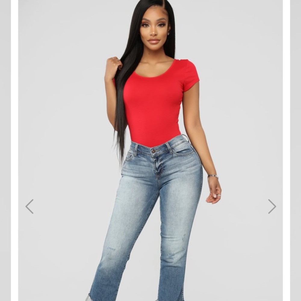 Fashion Nova red bodysuit (M)